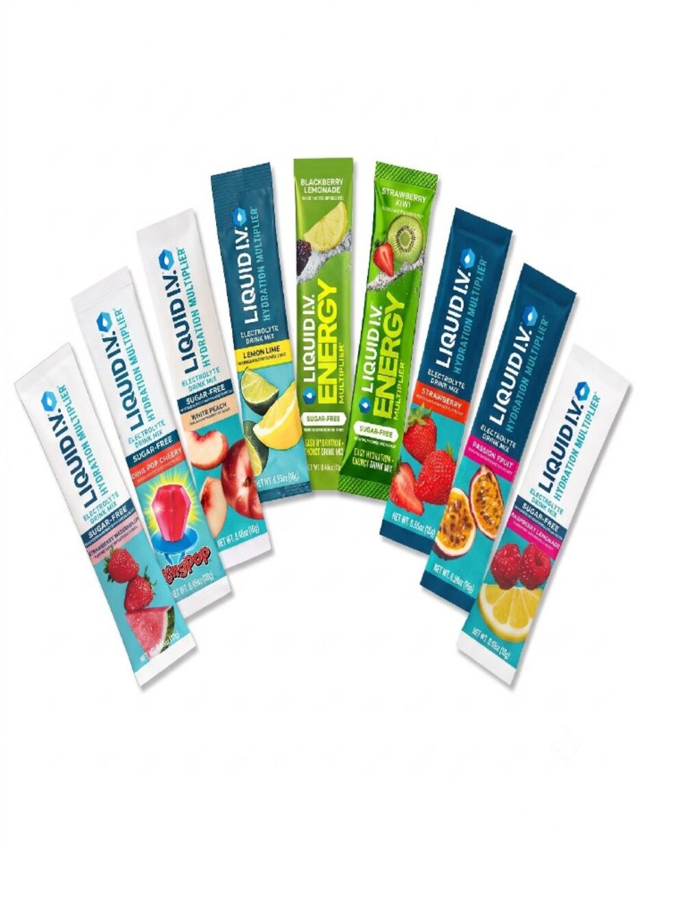 Electrolyte Drink Mix Variety Pack–9 Flavors, 1 Stick Each, 0.45–0.56 oz Net Wt